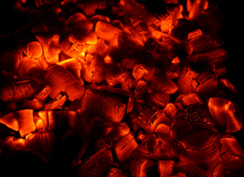 Glowing coal background.